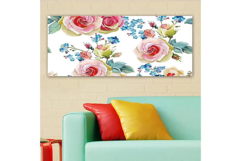 Canvasbillede YTY Floral & Botanical Flerfarvet - 120x50 cm - Boligtilbehør - Billeder & kunst - Billeder på lærred