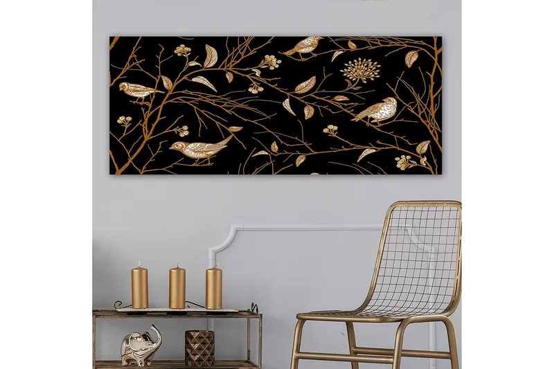 Canvasbillede YTY Floral & Botanical Flerfarvet - 120x50 cm - Boligtilbehør - Billeder & kunst - Billeder på lærred