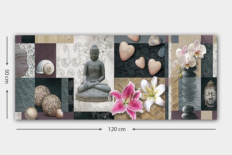 Canvasbillede YTY Floral & Botanical Flerfarvet - 120x50 cm - Boligtilbehør - Billeder & kunst - Billeder på lærred