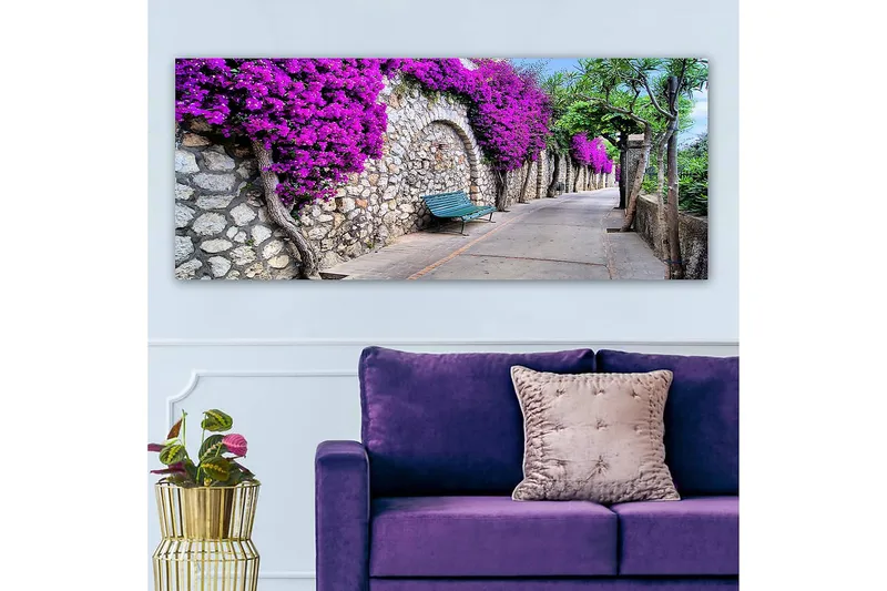 Canvasbillede YTY Floral & Botanical Flerfarvet - 120x50 cm - Boligtilbehør - Billeder & kunst - Billeder på lærred