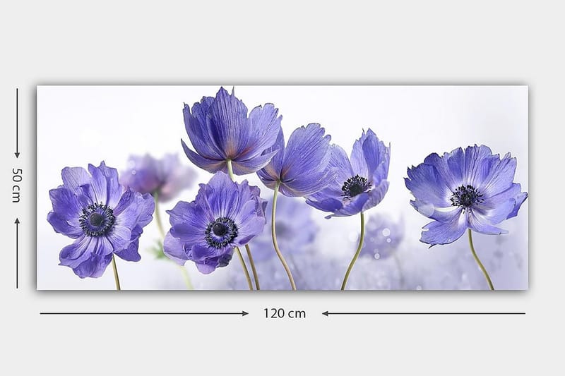 Canvasbillede YTY Floral & Botanical Flerfarvet - 120x50 cm - Boligtilbehør - Billeder & kunst - Billeder på lærred