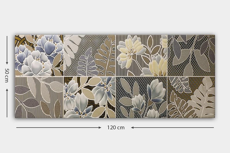 Canvasbillede YTY Floral & Botanical Flerfarvet - 120x50 cm - Boligtilbehør - Billeder & kunst - Billeder på lærred