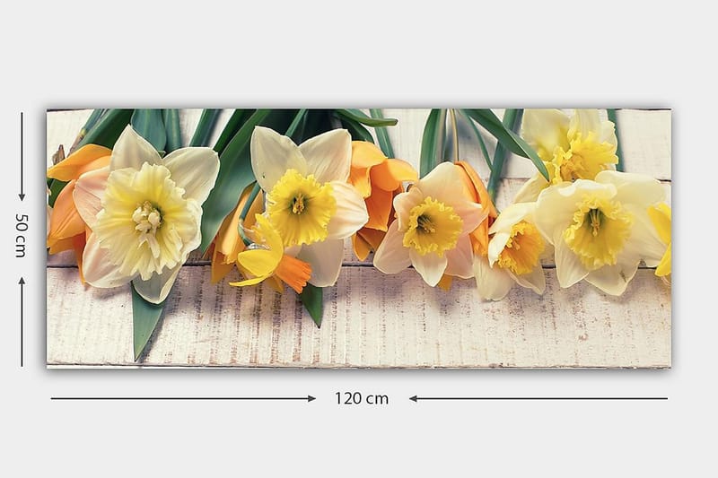 Canvasbillede YTY Floral & Botanical Flerfarvet - 120x50 cm - Boligtilbehør - Billeder & kunst - Billeder på lærred