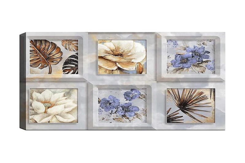 Canvasbillede YTY Floral & Botanical Flerfarvet - 120x50 cm - Boligtilbehør - Billeder & kunst - Billeder på lærred