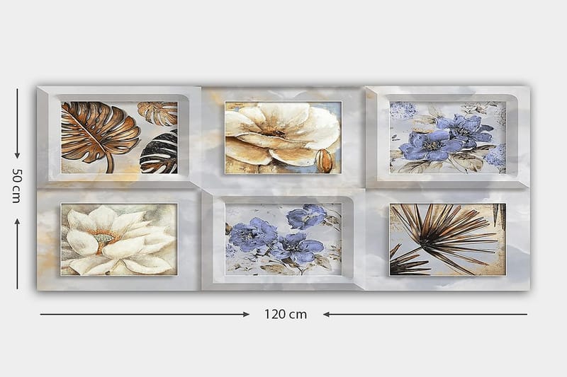Canvasbillede YTY Floral & Botanical Flerfarvet - 120x50 cm - Boligtilbehør - Billeder & kunst - Billeder på lærred
