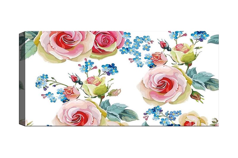 Canvasbillede YTY Floral & Botanical Flerfarvet - 120x50 cm - Boligtilbehør - Billeder & kunst - Billeder på lærred