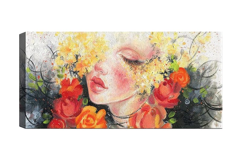 Canvasbillede YTY Floral & Botanical Flerfarvet - 120x50 cm - Boligtilbehør - Billeder & kunst - Billeder på lærred