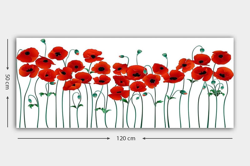 Canvasbillede YTY Floral & Botanical Flerfarvet - 120x50 cm - Boligtilbehør - Billeder & kunst - Billeder på lærred