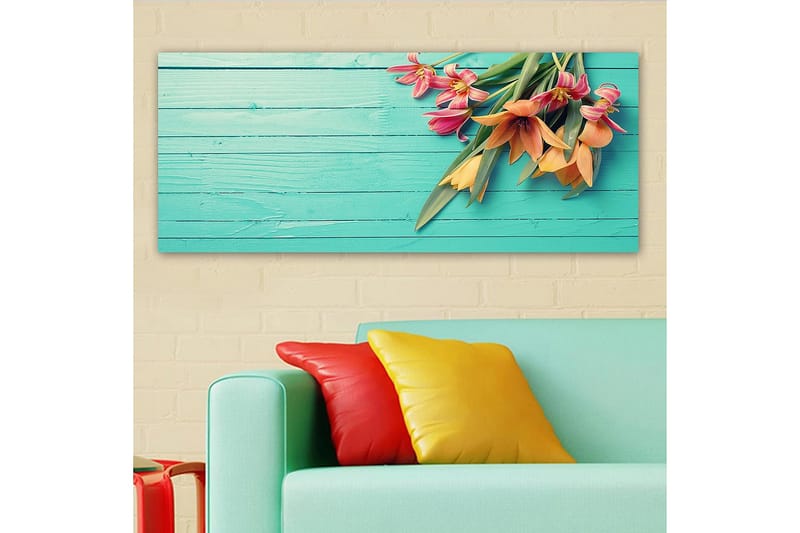 Canvasbillede YTY Floral & Botanical Flerfarvet - 120x50 cm - Boligtilbehør - Billeder & kunst - Billeder på lærred