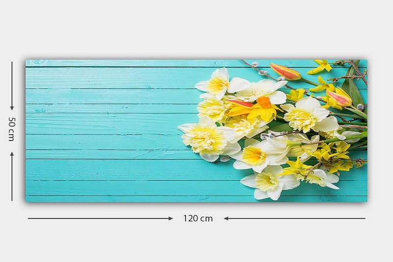 Canvasbillede YTY Floral & Botanical Flerfarvet - 120x50 cm - Boligtilbehør - Billeder & kunst - Billeder på lærred