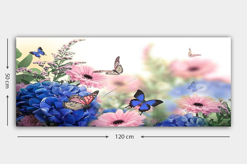 Canvasbillede YTY Floral & Botanical Flerfarvet - 120x50 cm - Boligtilbehør - Billeder & kunst - Billeder på lærred