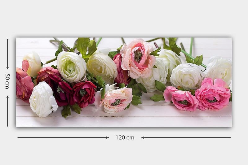 Canvasbillede YTY Floral & Botanical Flerfarvet - 120x50 cm - Boligtilbehør - Billeder & kunst - Billeder på lærred