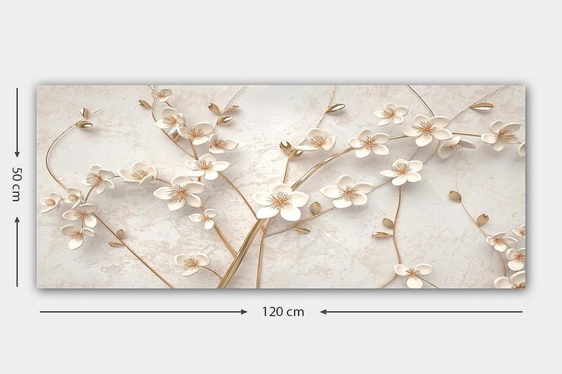 Canvasbillede YTY Floral & Botanical Flerfarvet - 120x50 cm - Boligtilbehør - Billeder & kunst - Billeder på lærred