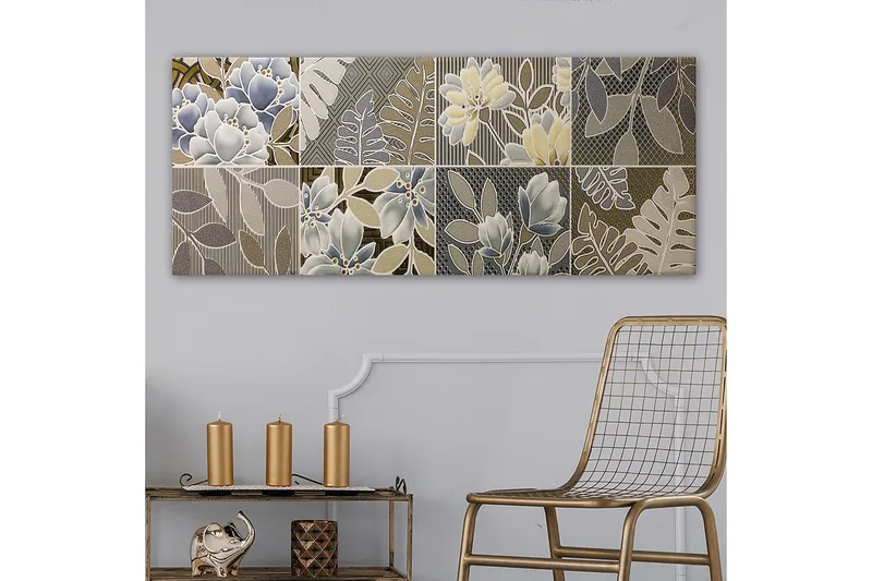 Canvasbillede YTY Floral & Botanical Flerfarvet - 120x50 cm - Boligtilbehør - Billeder & kunst - Billeder på lærred