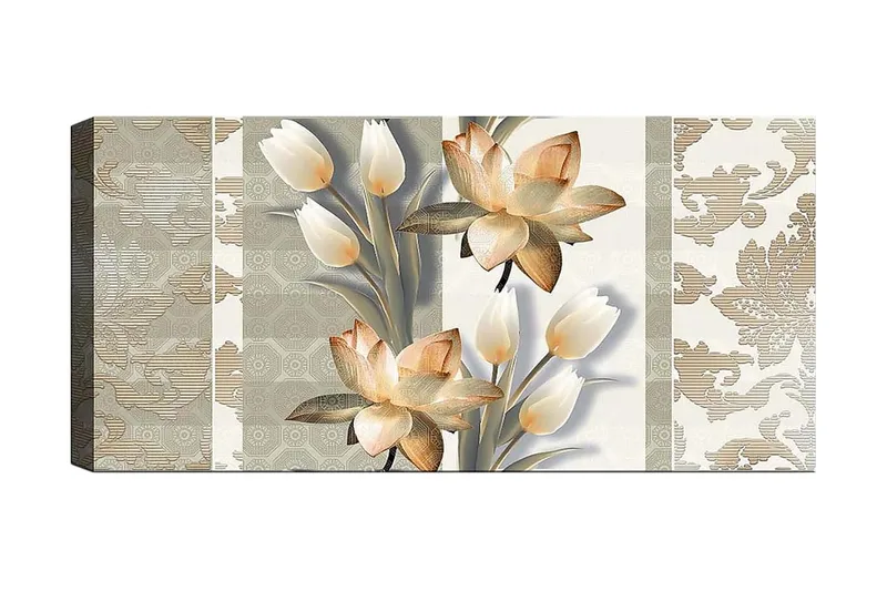 Canvasbillede YTY Floral & Botanical Flerfarvet, 120x50 cm