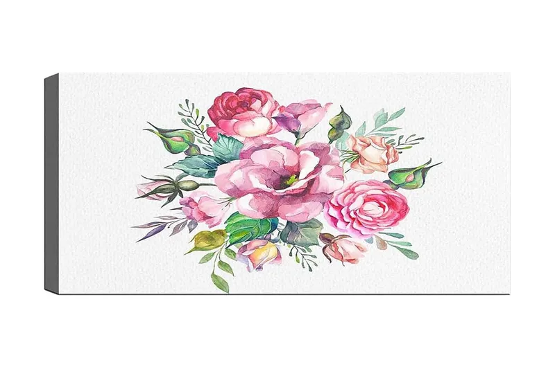 Canvasbillede YTY Floral & Botanical Flerfarvet, 120x50 cm