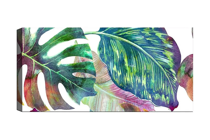 Canvasbillede YTY Floral & Botanical Flerfarvet, 120x50 cm