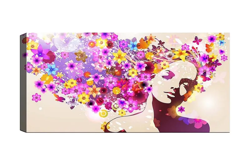 Canvasbillede YTY Floral & Botanical Flerfarvet, 120x50 cm