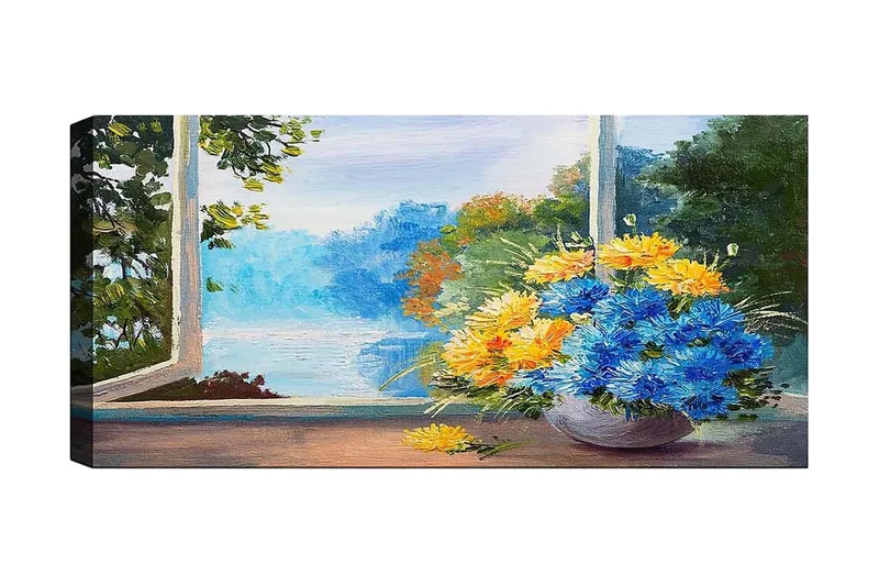 Canvasbillede YTY Floral & Botanical Flerfarvet, 120x50 cm