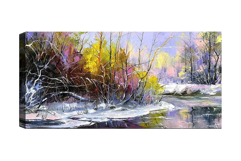 Canvasbillede YTY Floral & Botanical Flerfarvet, 120x50 cm