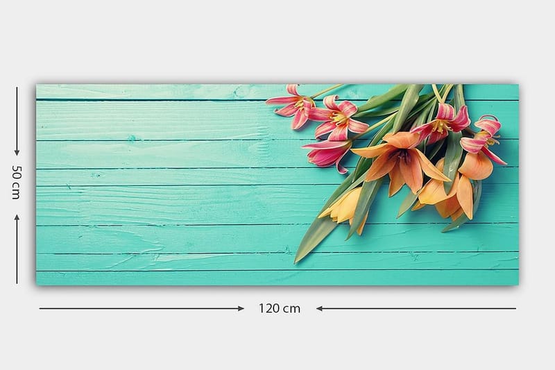 Canvasbillede YTY Floral & Botanical Flerfarvet - 120x50 cm - Boligtilbehør - Billeder & kunst - Billeder på lærred