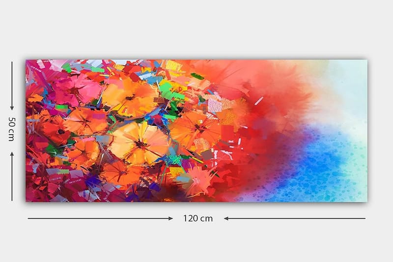 Canvasbillede YTY Floral & Botanical Flerfarvet - 120x50 cm - Boligtilbehør - Billeder & kunst - Billeder på lærred