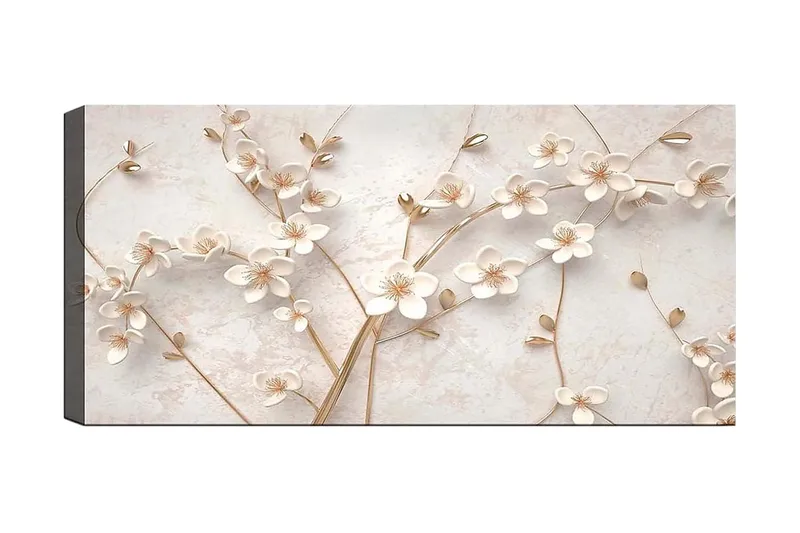 Canvasbillede YTY Floral & Botanical Flerfarvet, 120x50 cm