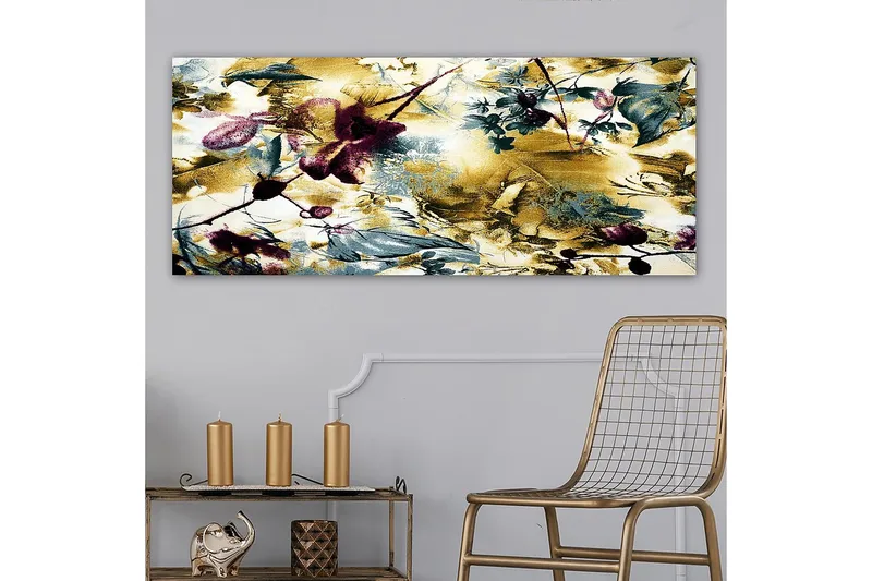 Canvasbillede YTY Floral & Botanical Flerfarvet - 120x50 cm - Boligtilbehør - Billeder & kunst - Billeder på lærred