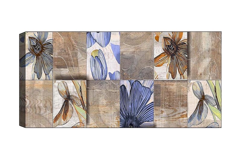 Canvasbillede YTY Floral & Botanical Flerfarvet, 120x50 cm