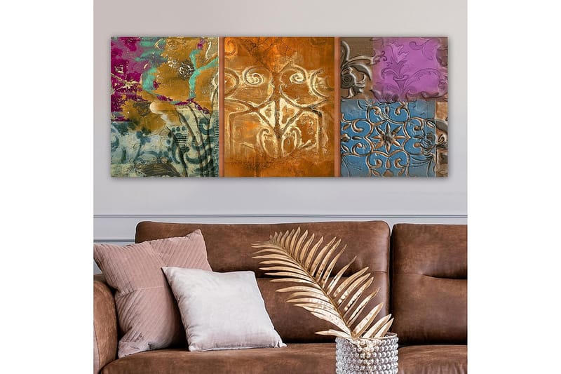 Canvasbillede YTY Floral & Botanical Flerfarvet - 120x50 cm - Boligtilbehør - Billeder & kunst - Billeder på lærred