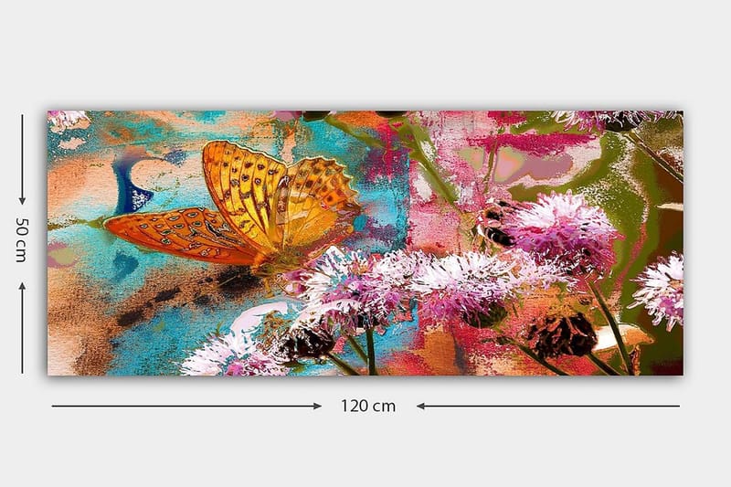 Canvasbillede YTY Floral & Botanical Flerfarvet - 120x50 cm - Boligtilbehør - Billeder & kunst - Billeder på lærred
