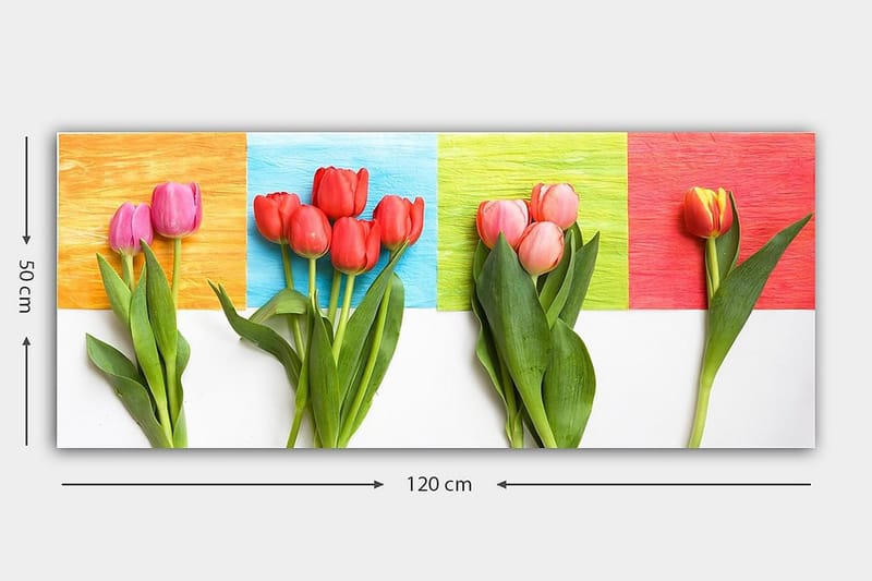 Canvasbillede YTY Floral & Botanical Flerfarvet - 120x50 cm - Boligtilbehør - Billeder & kunst - Billeder på lærred