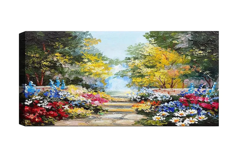 Canvasbillede YTY Floral & Botanical Flerfarvet, 120x50 cm