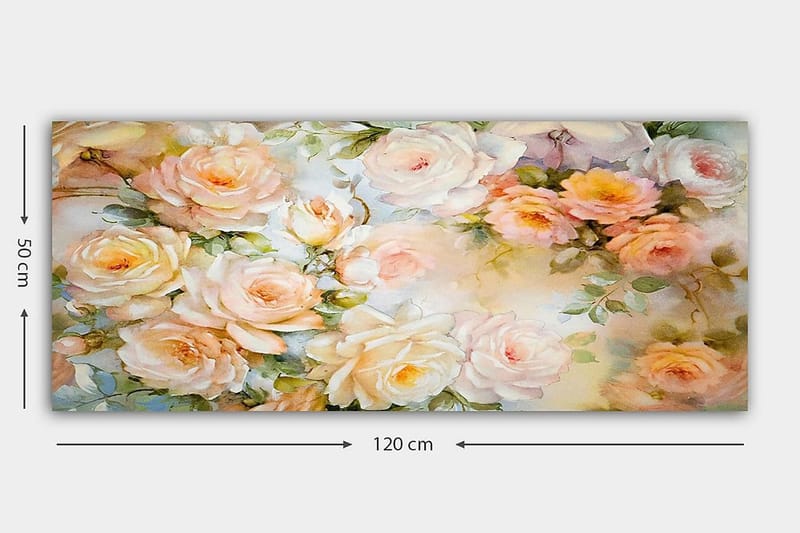 Canvasbillede YTY Floral & Botanical Flerfarvet - 120x50 cm - Boligtilbehør - Billeder & kunst - Billeder på lærred