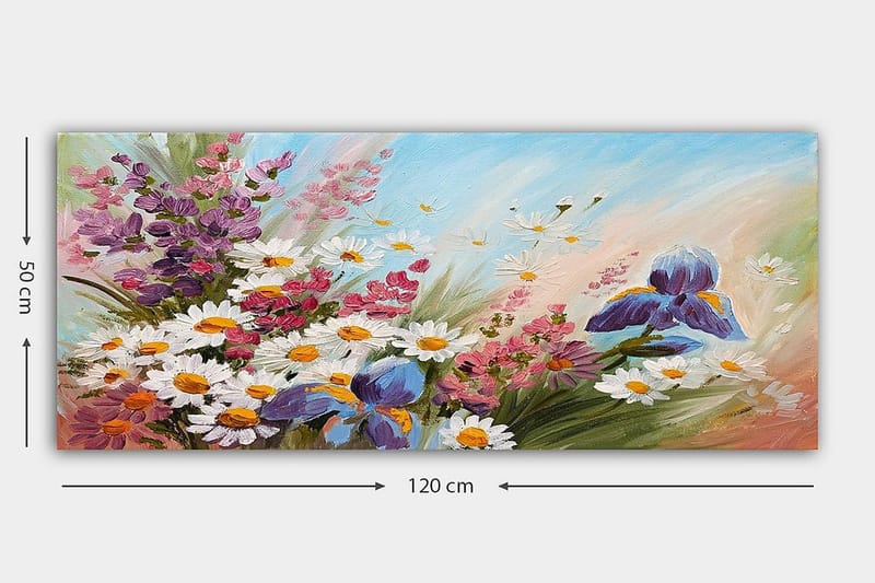 Canvasbillede YTY Floral & Botanical Flerfarvet - 120x50 cm - Boligtilbehør - Billeder & kunst - Billeder på lærred