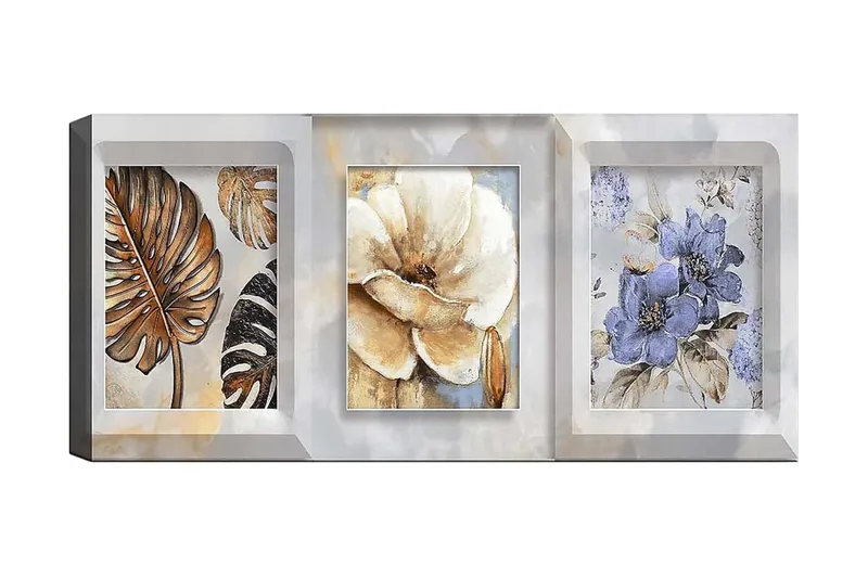 Canvasbillede YTY Floral & Botanical Flerfarvet, 120x50 cm