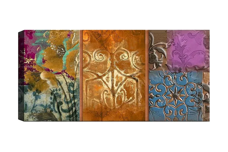 Canvasbillede YTY Floral & Botanical Flerfarvet, 120x50 cm
