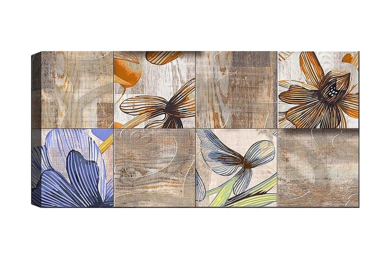 Canvasbillede YTY Floral & Botanical Flerfarvet, 120x50 cm
