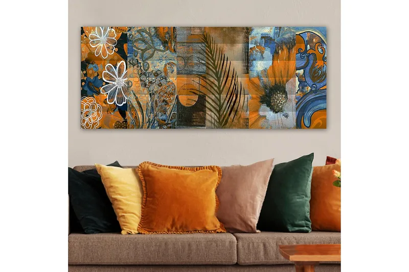 Canvasbillede YTY Floral & Botanical Flerfarvet - 120x50 cm - Boligtilbehør - Billeder & kunst - Billeder på lærred