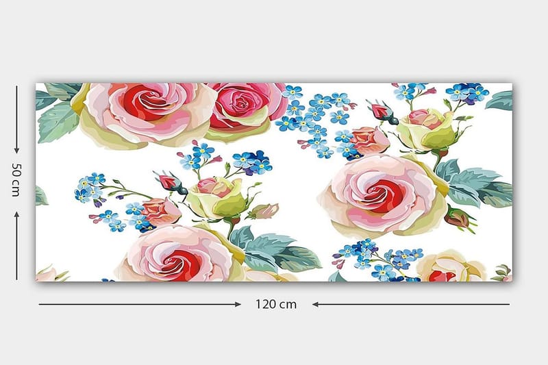 Canvasbillede YTY Floral & Botanical Flerfarvet - 120x50 cm - Boligtilbehør - Billeder & kunst - Billeder på lærred