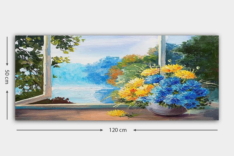 Canvasbillede YTY Floral & Botanical Flerfarvet - 120x50 cm - Boligtilbehør - Billeder & kunst - Billeder på lærred