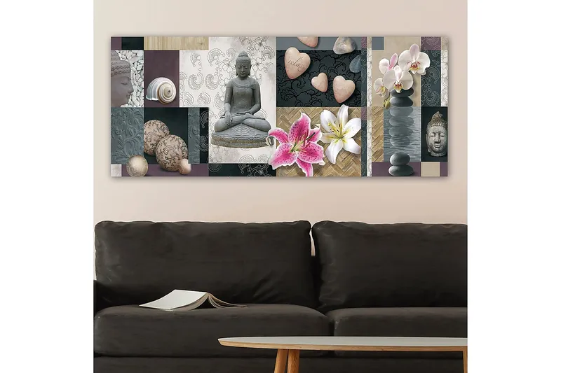 Canvasbillede YTY Floral & Botanical Flerfarvet - 120x50 cm - Boligtilbehør - Billeder & kunst - Billeder på lærred