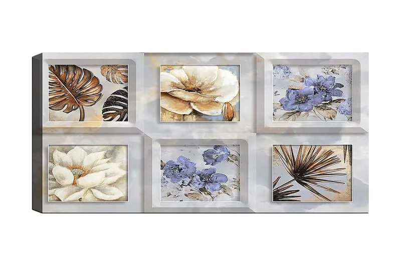 Canvasbillede YTY Floral & Botanical Flerfarvet, 120x50 cm