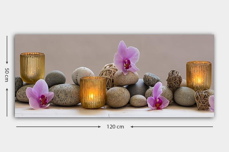 Canvasbillede YTY Floral & Botanical Flerfarvet - 120x50 cm - Boligtilbehør - Billeder & kunst - Billeder på lærred