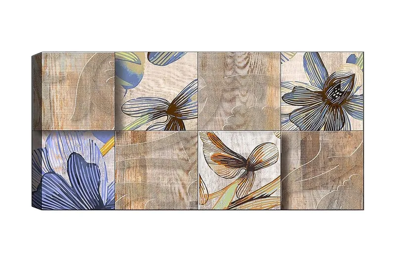 Canvasbillede YTY Floral & Botanical Flerfarvet, 120x50 cm