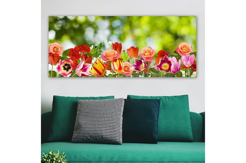 Canvasbillede YTY Floral & Botanical Flerfarvet - 120x50 cm - Boligtilbehør - Billeder & kunst - Billeder på lærred