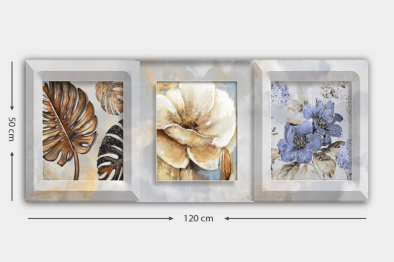 Canvasbillede YTY Floral & Botanical Flerfarvet - 120x50 cm - Boligtilbehør - Billeder & kunst - Billeder på lærred