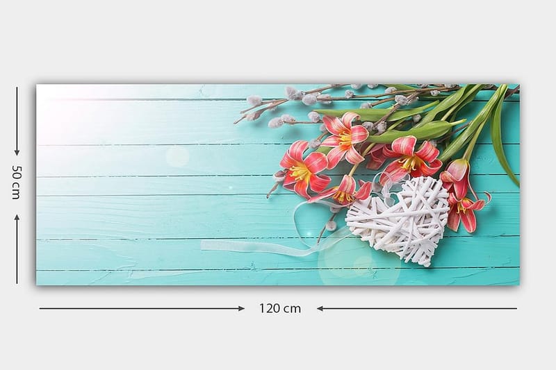 Canvasbillede YTY Floral & Botanical Flerfarvet - 120x50 cm - Boligtilbehør - Billeder & kunst - Billeder på lærred