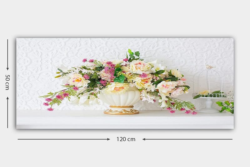 Canvasbillede YTY Floral & Botanical Flerfarvet - 120x50 cm - Boligtilbehør - Billeder & kunst - Billeder på lærred