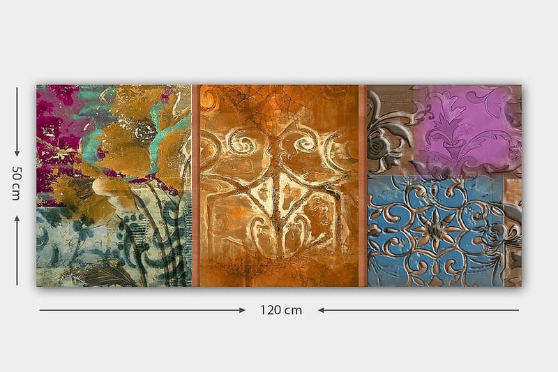 Canvasbillede YTY Floral & Botanical Flerfarvet - 120x50 cm - Boligtilbehør - Billeder & kunst - Billeder på lærred